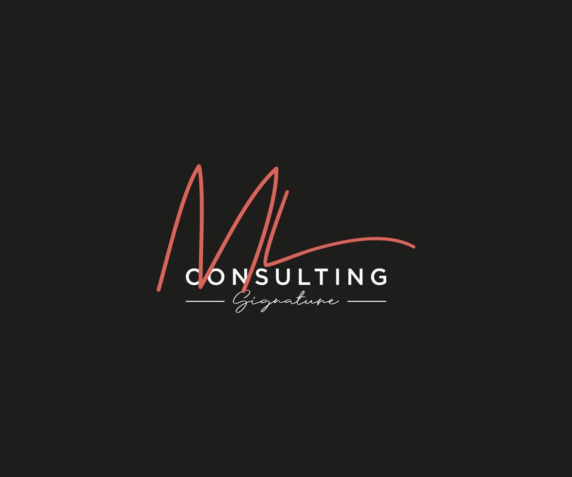 Initial ML signature logo collection template vector. Hand drawn Calligraphy lettering Vector illustration.