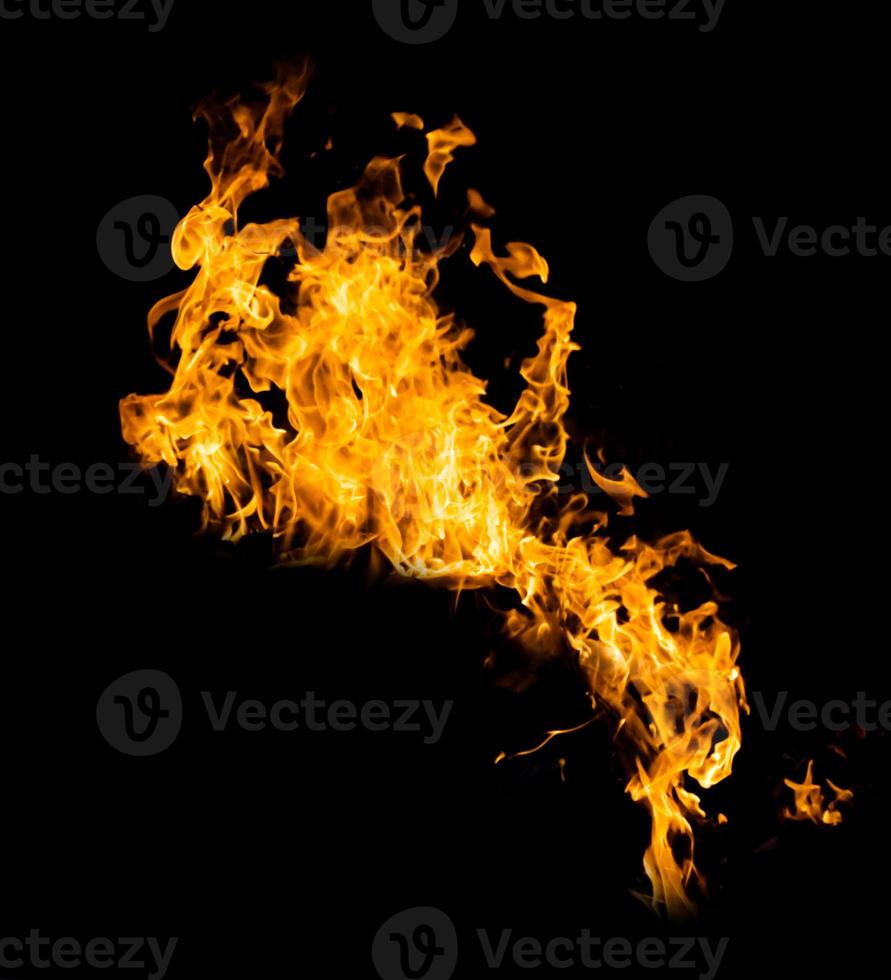 Fire flame isolate on black background. Burn flames, abstract texture. Art design for fire pattern, flame texture. photo
