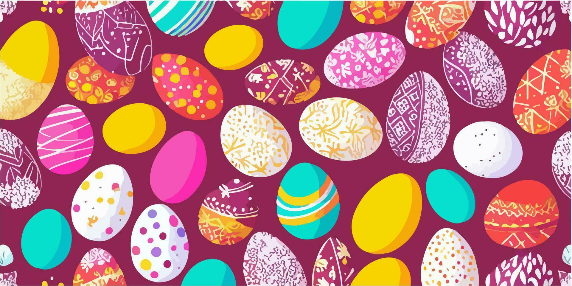 Seamless Vector Repeat Pattern of Easter Eggs