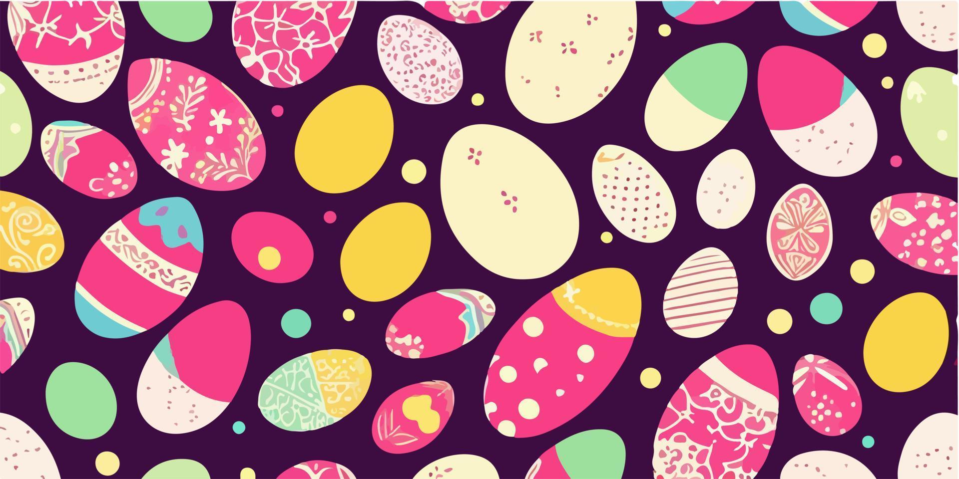 Cute Easter Egg Vector Pattern for Children