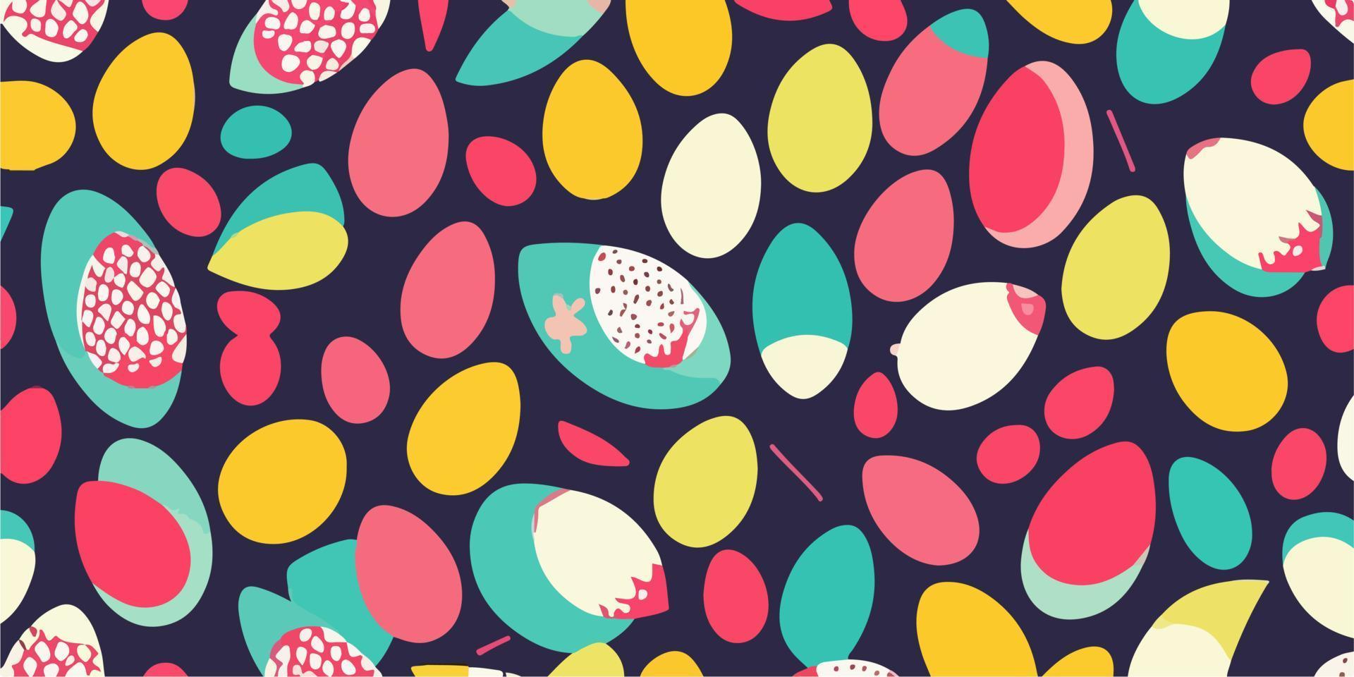 Vector Springtime Easter Decorations with Pastel Colors and Textures