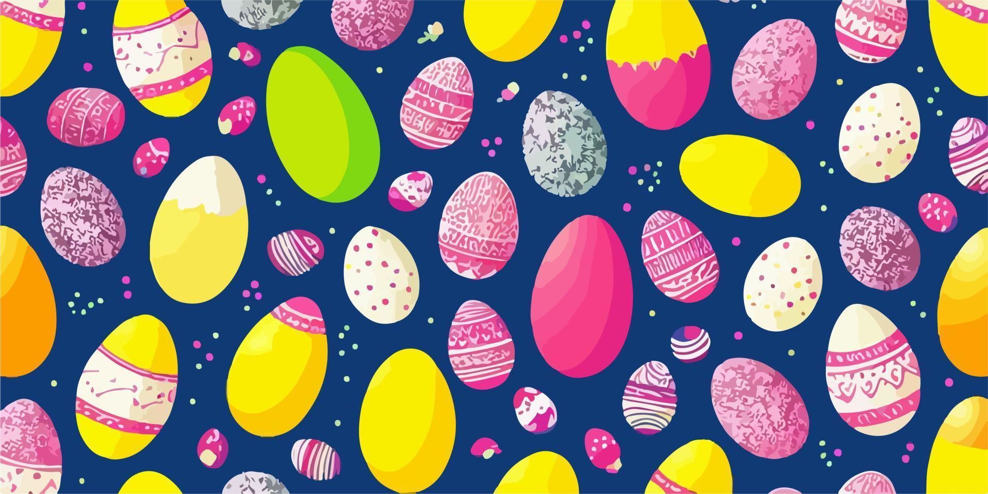 Vector Patterns and Designs on Decorated Easter Eggs