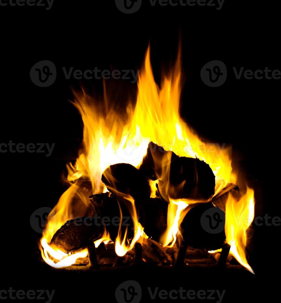 Fire flame isolate on black background. Burn flames, abstract texture. Art design for fire pattern, flame texture. photo