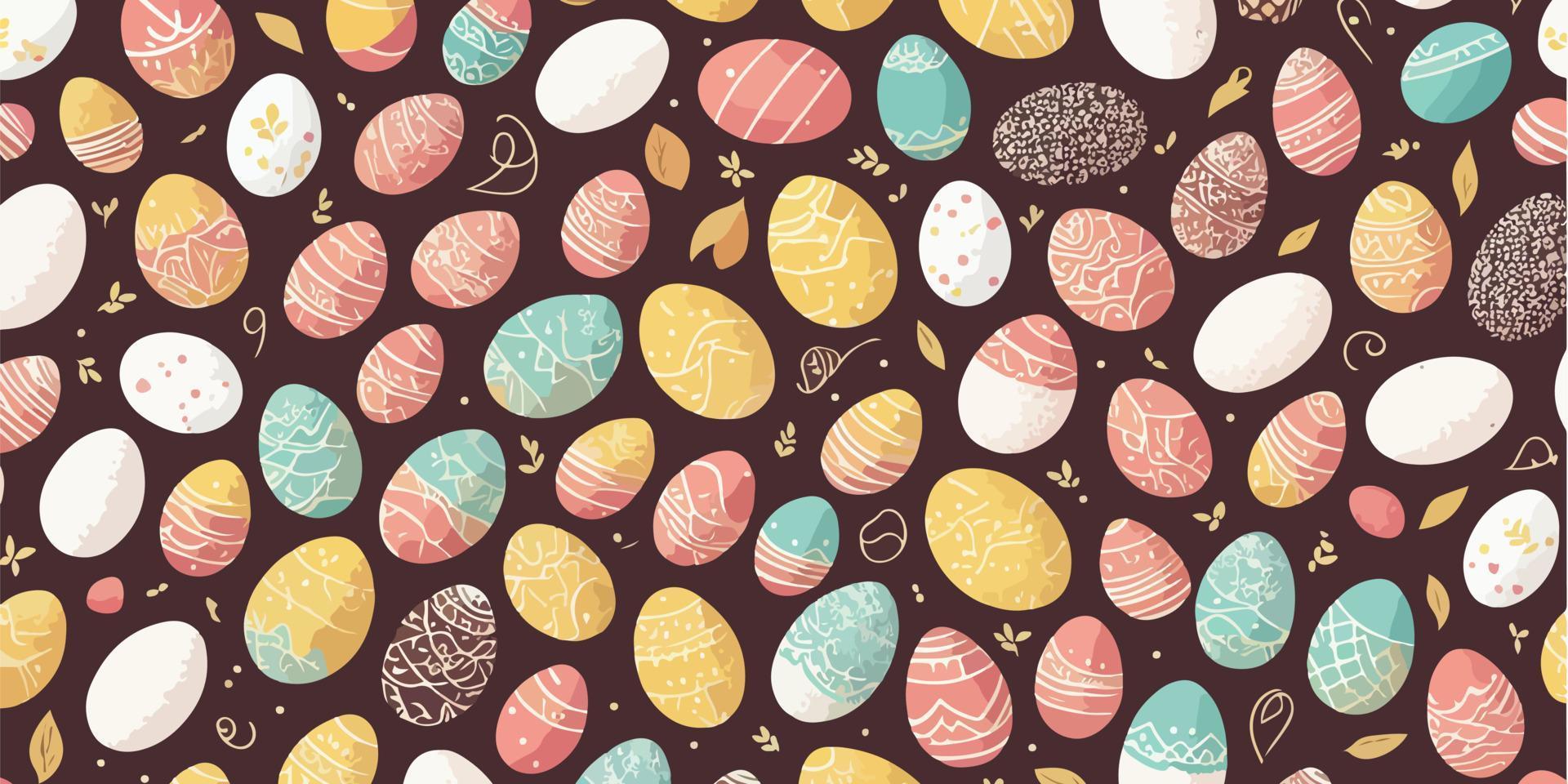 Vector Illustration of Easter Egg Seamless Pattern Design