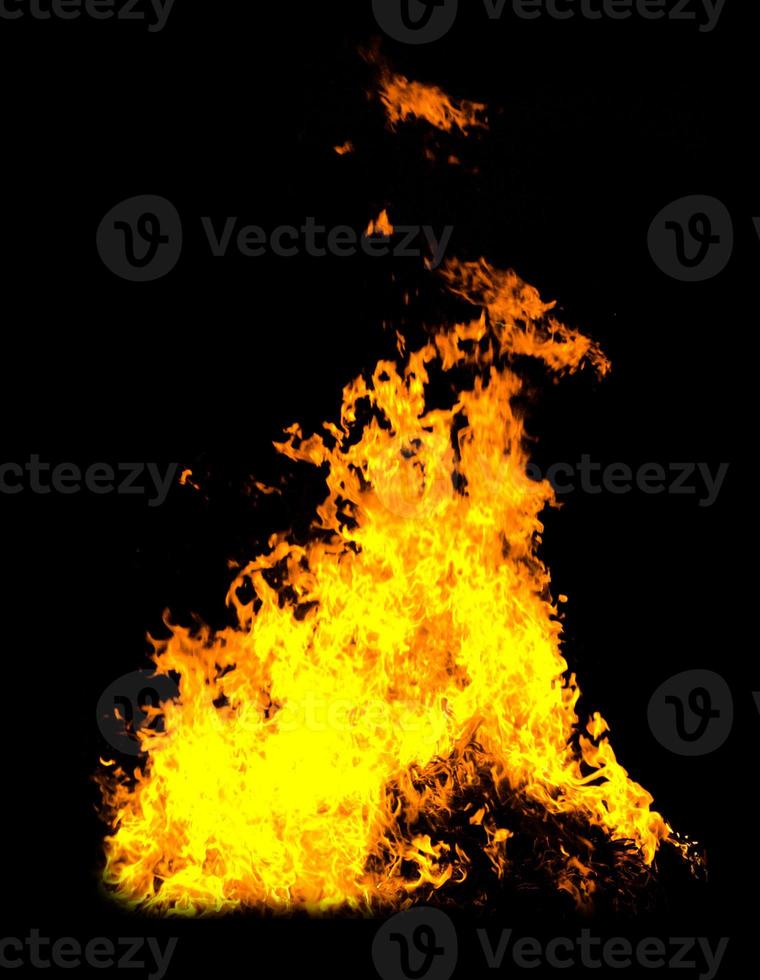 Fire flame isolate on black background. Burn flames, abstract texture. Art design for fire pattern, flame texture. photo