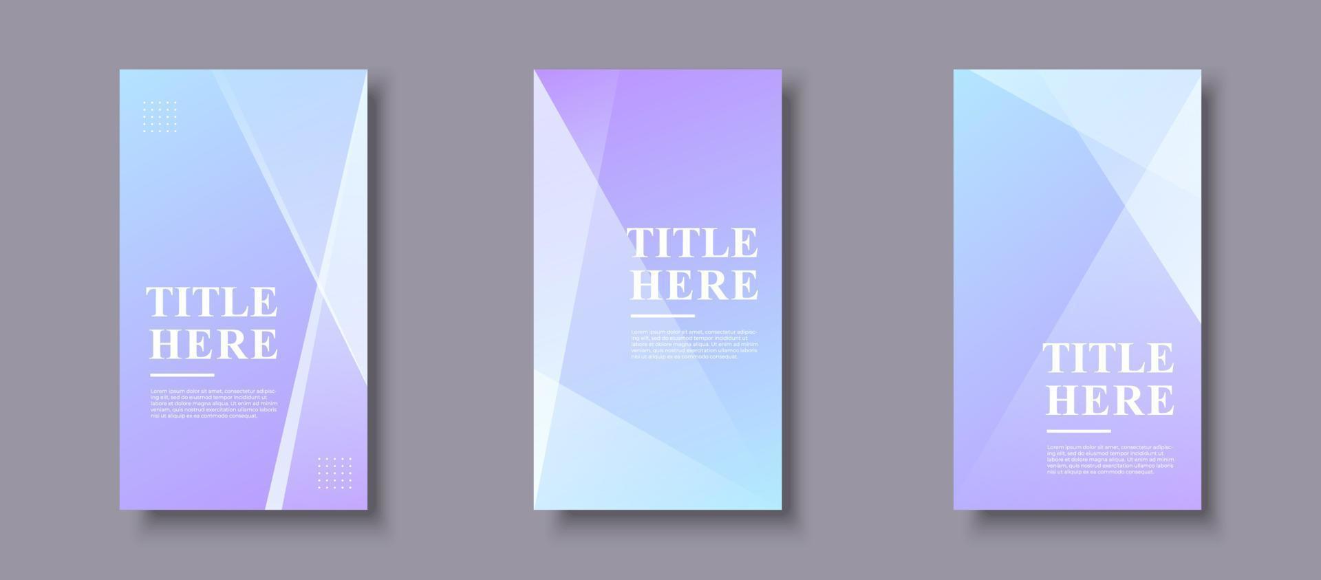 Creative Story Pack background. colorful, purple and blue gradations, transparency crosshairs vector