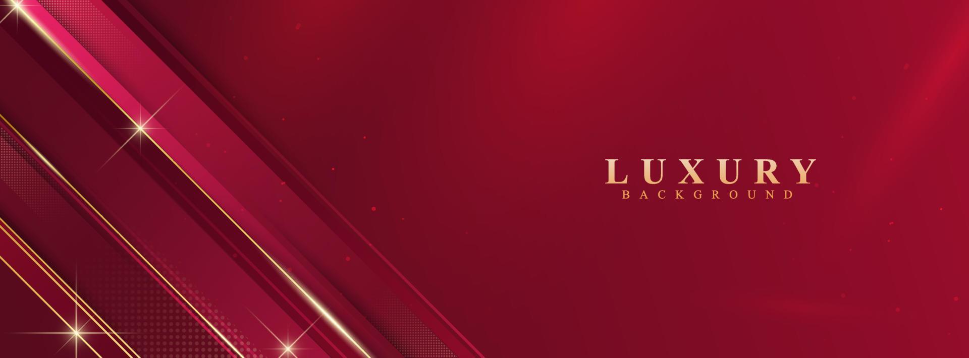 banner background. colorful, red gradation luxury. elegant and gold lines .vector illustration vector