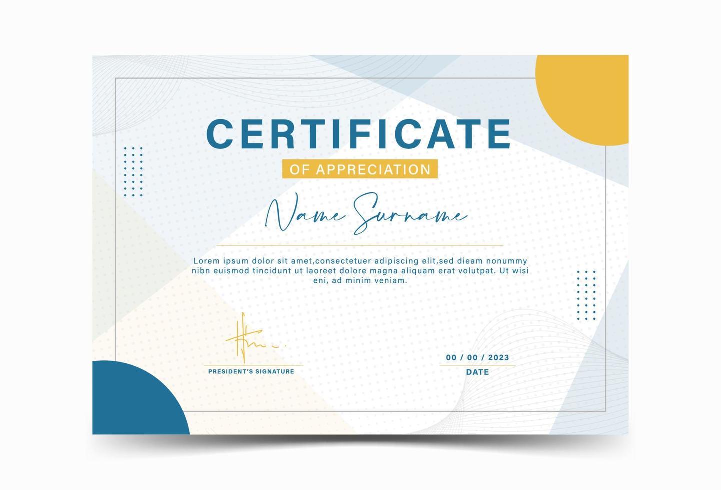 Award certificate template. minimalist.geometric effect,memphis vector