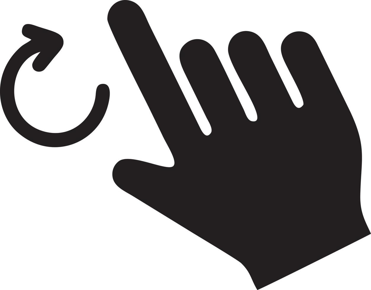 Hand icon symbol vector image. Illustration of the isolated finger hand touch human design. EPS 10