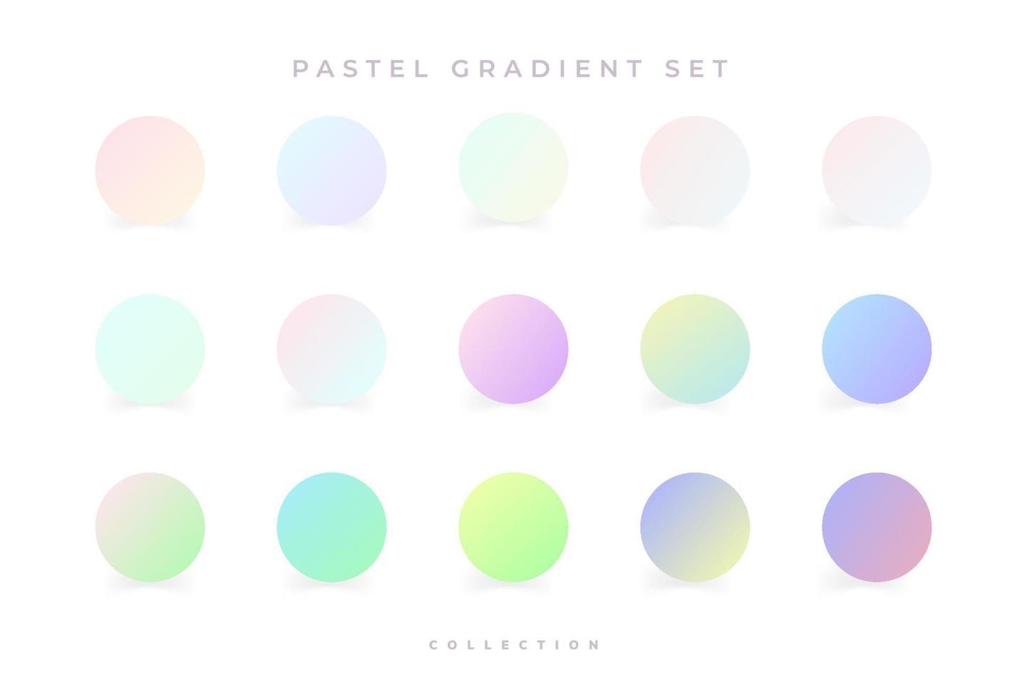Collection of colorful smooth pastel gradient backgrounds for graphic design. Vector illustration