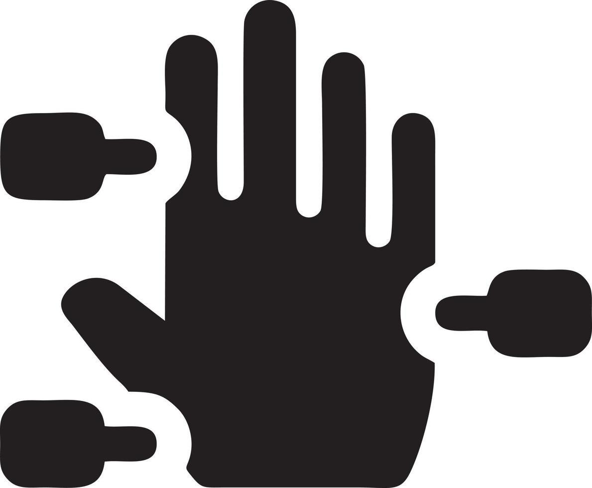 Hand icon symbol vector image. Illustration of the isolated finger hand touch human design. EPS 10