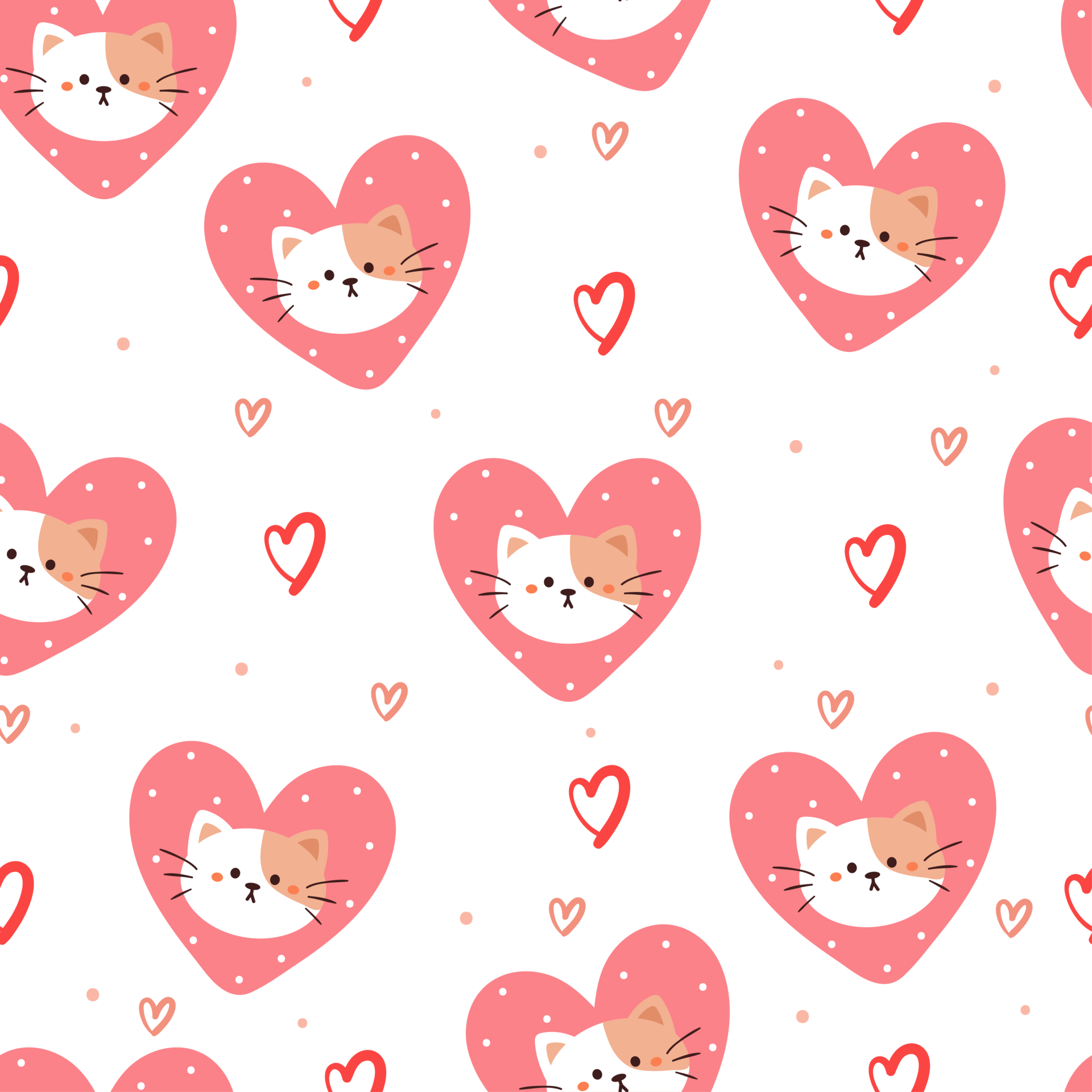 Free seamless pattern cartoon cat. cute animal wallpaper for textile