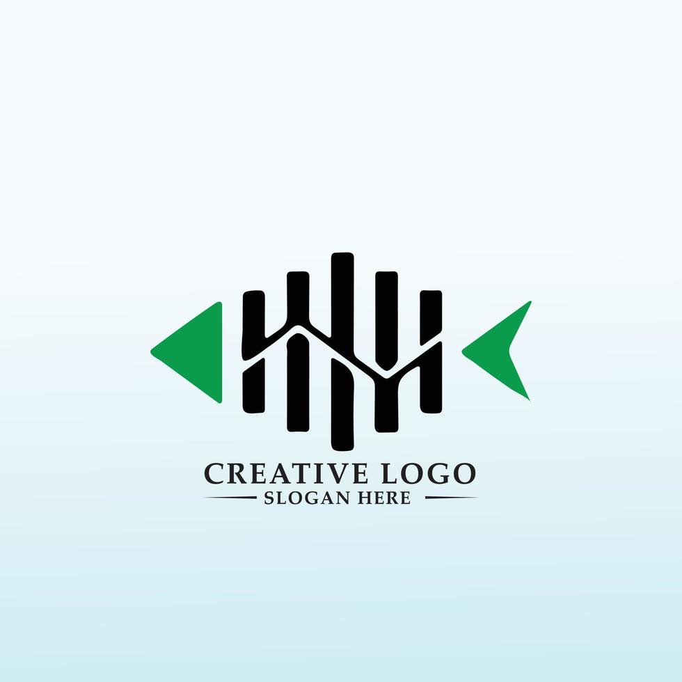 inversores vector logo diseño pescado icono