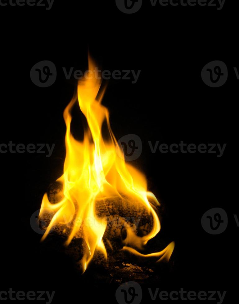 Fire flame isolate on black background. Burn flames, abstract texture. Art design for fire pattern, flame texture. photo