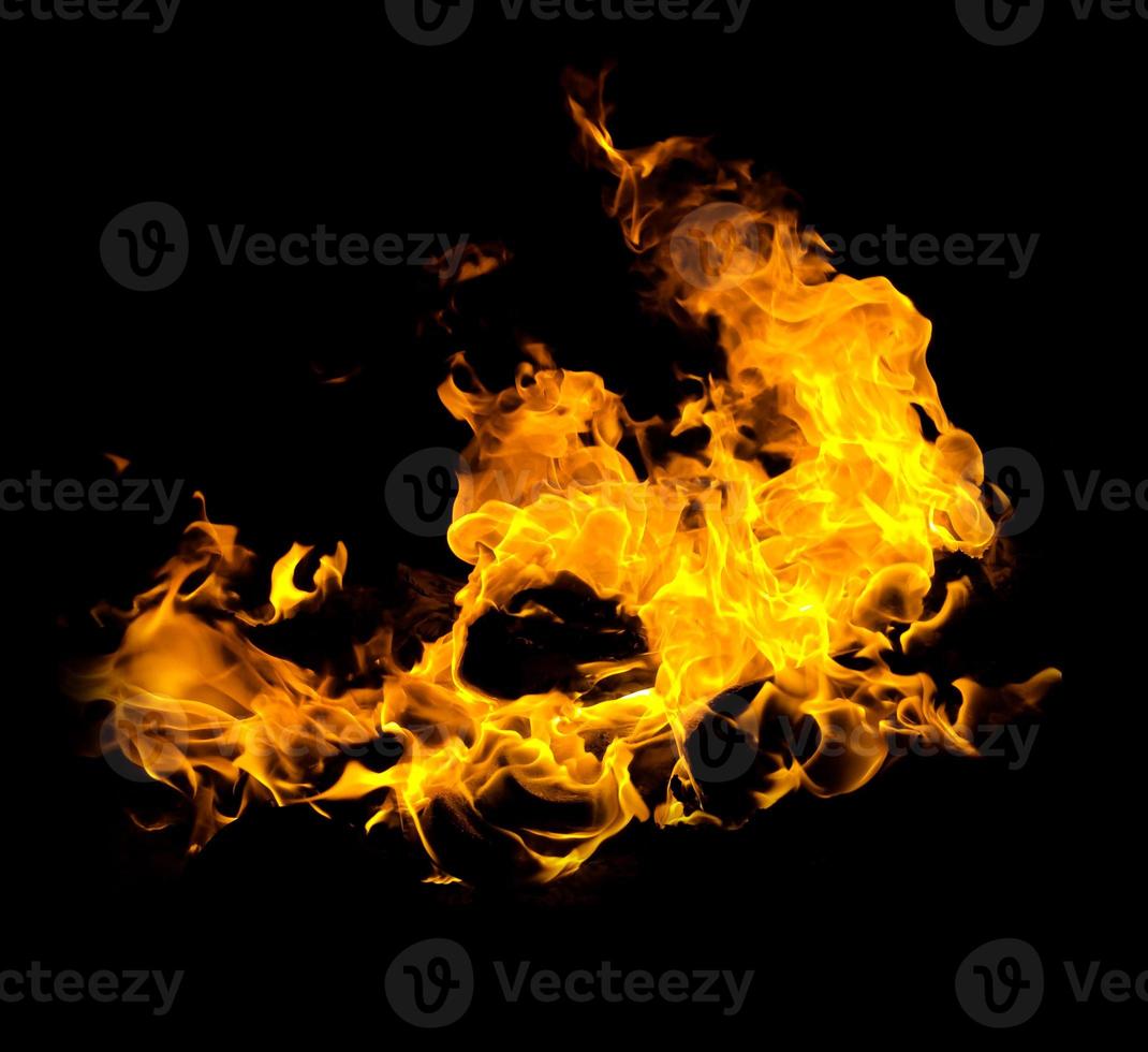 Fire flame isolate on black background. Burn flames, abstract texture. Art design for fire pattern, flame texture. photo