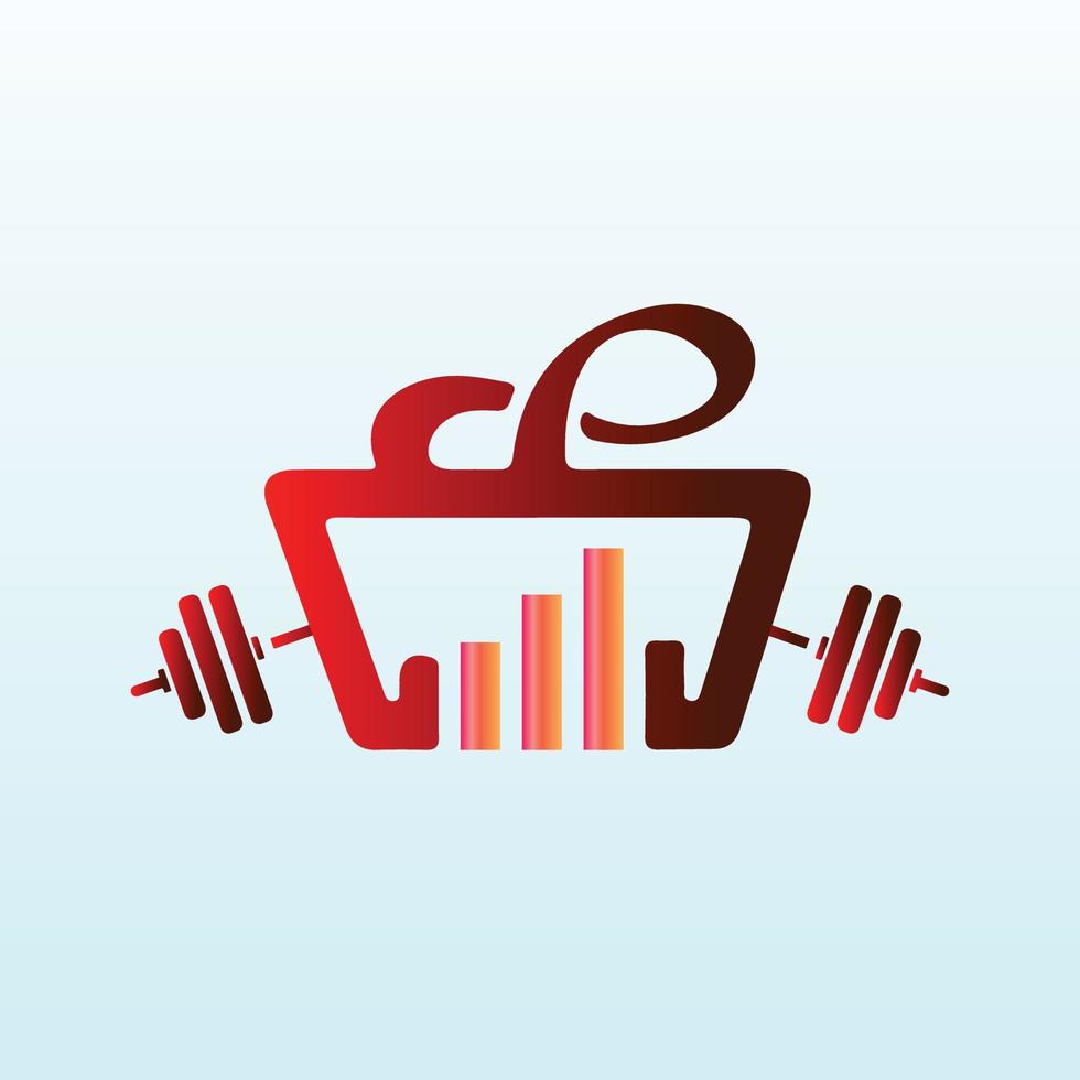 e-commerce Cross Fit gym equipment logo vector design