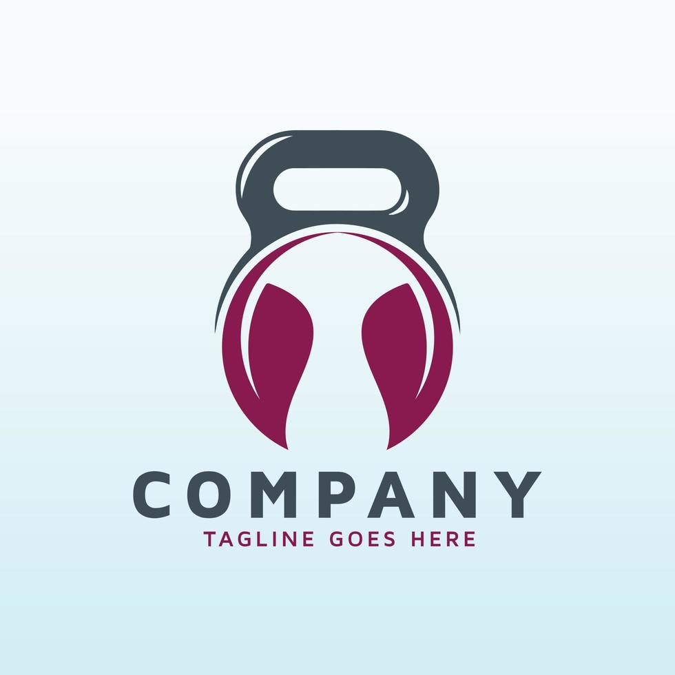 Chiropractic logo design with fitness gym icon vector