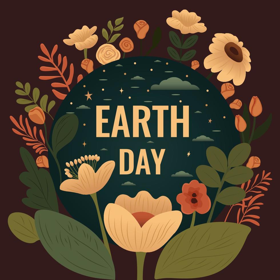 World Earth Day Concept. Planet with continents.  Illustration for Earth Day for graphic and web design, business presentations, marketing, etc.  Vector