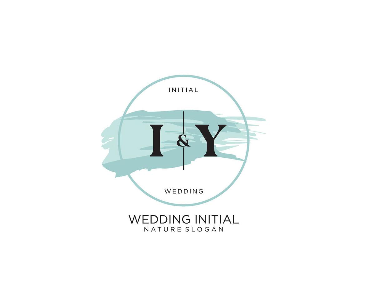 Initial IY Letter Beauty vector initial logo, handwriting logo of initial signature, wedding, fashion, jewerly, boutique, floral and botanical with creative template for any company or business.