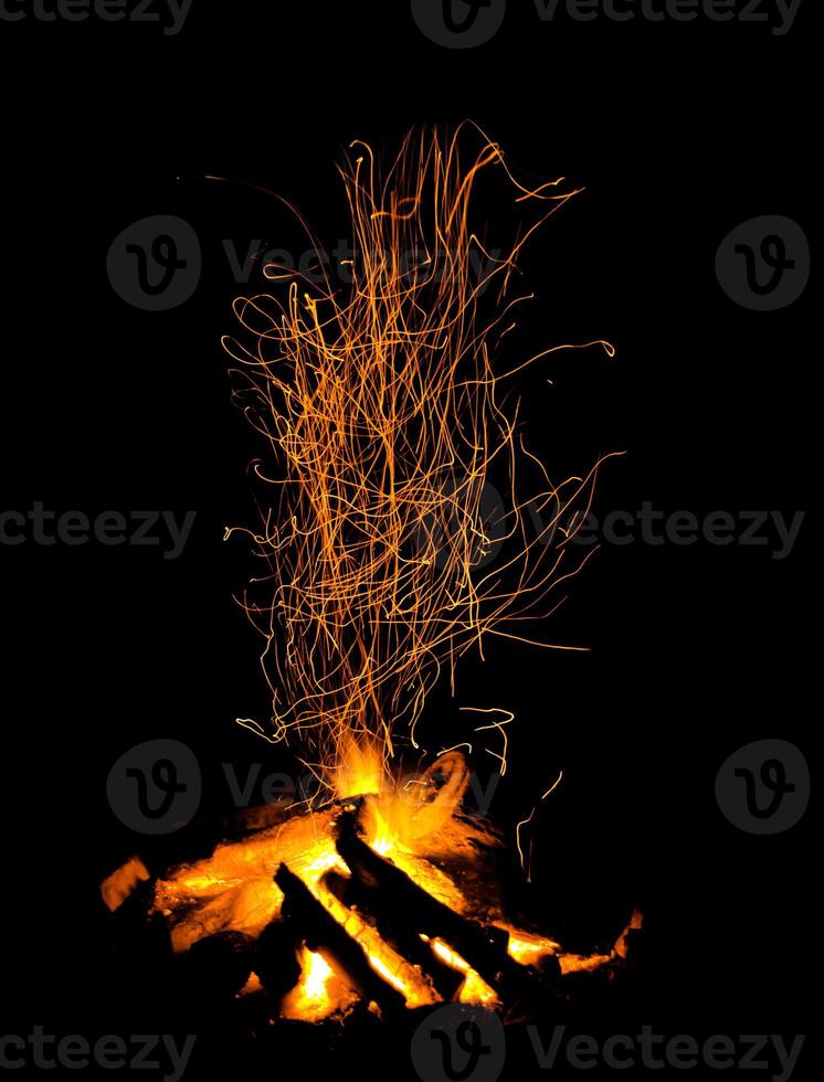 Fire flame isolate on black background. Burn flames, abstract texture. Art design for fire pattern, flame texture. photo
