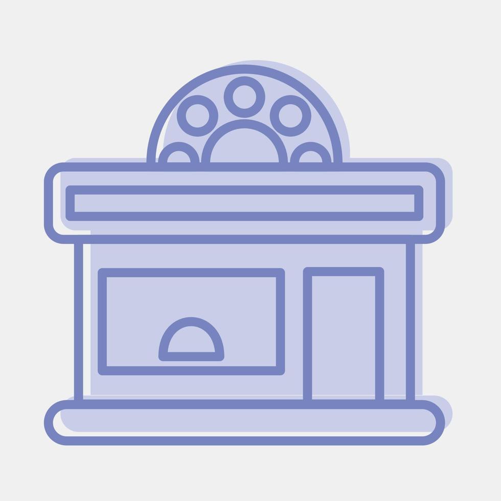 Icon cinema. Building elements. Icons in two tone style. Good for prints, web, posters, logo, site plan, map, infographics, etc. vector