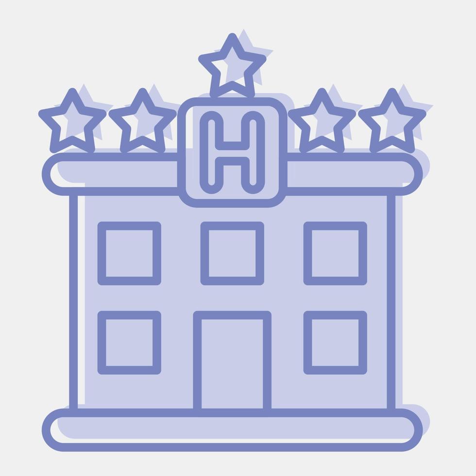 Icon hotel. Building elements. Icons in two tone style. Good for prints, web, posters, logo, site plan, map, infographics, etc. vector