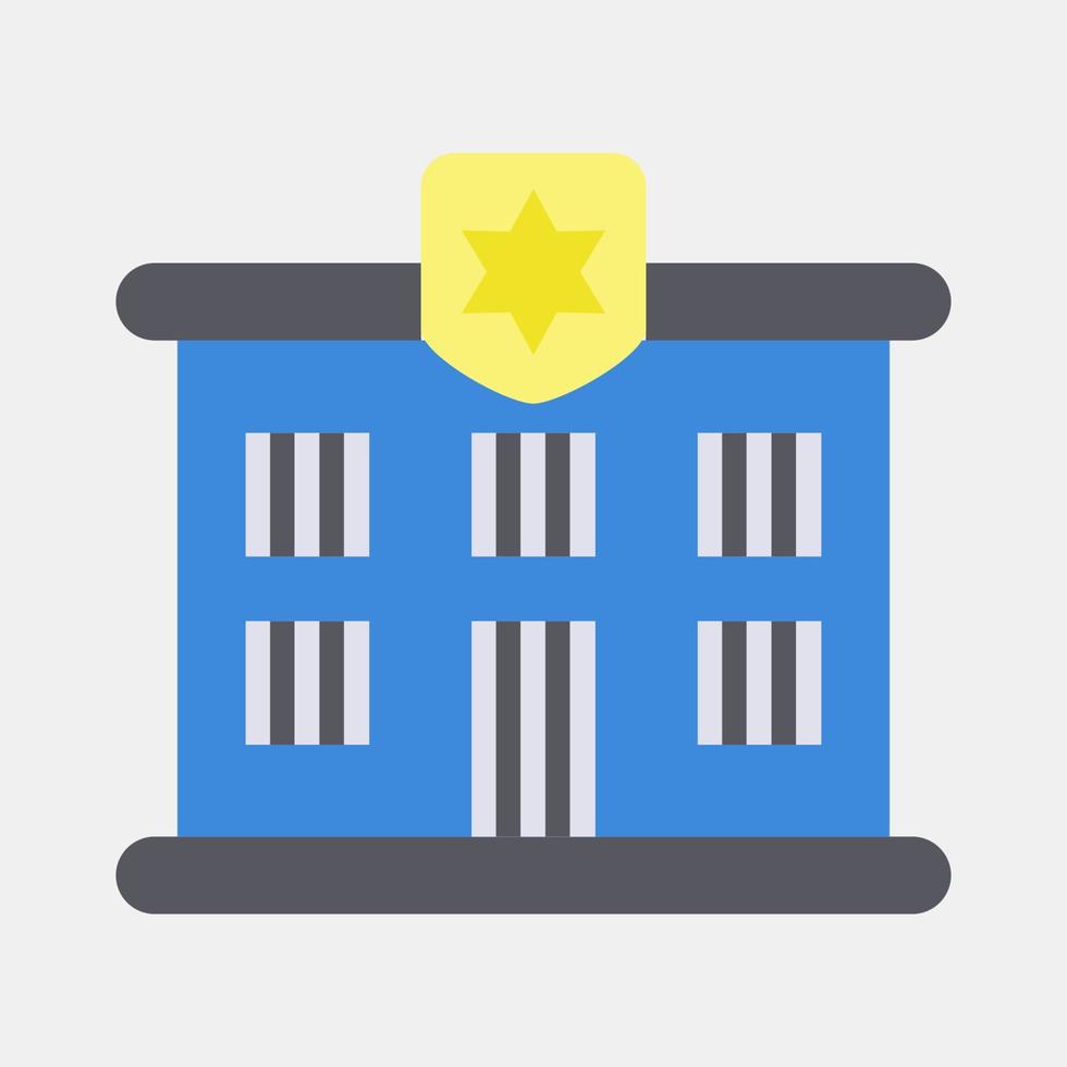 Icon prison. Building elements. Icons in flat style. Good for prints, web, posters, logo, site plan, map, infographics, etc. vector