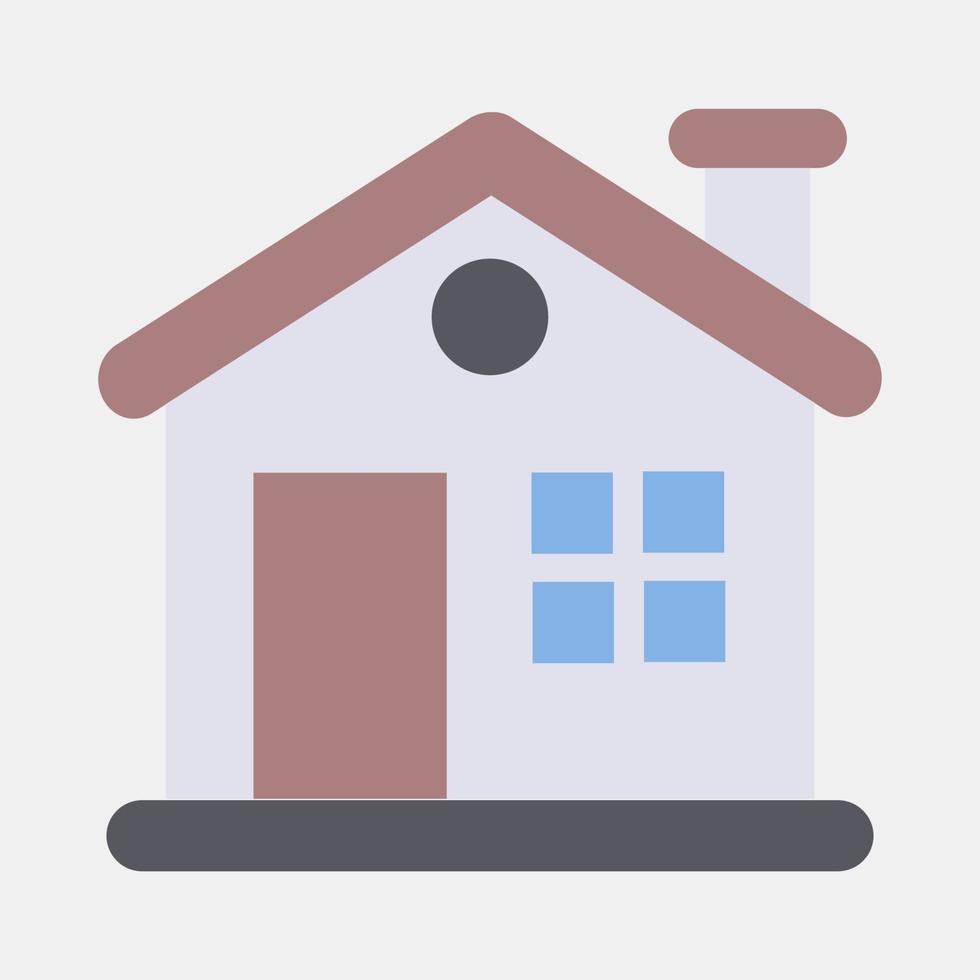 Icon house. Building elements. Icons in flat style. Good for prints, web, posters, logo, site plan, map, infographics, etc. vector