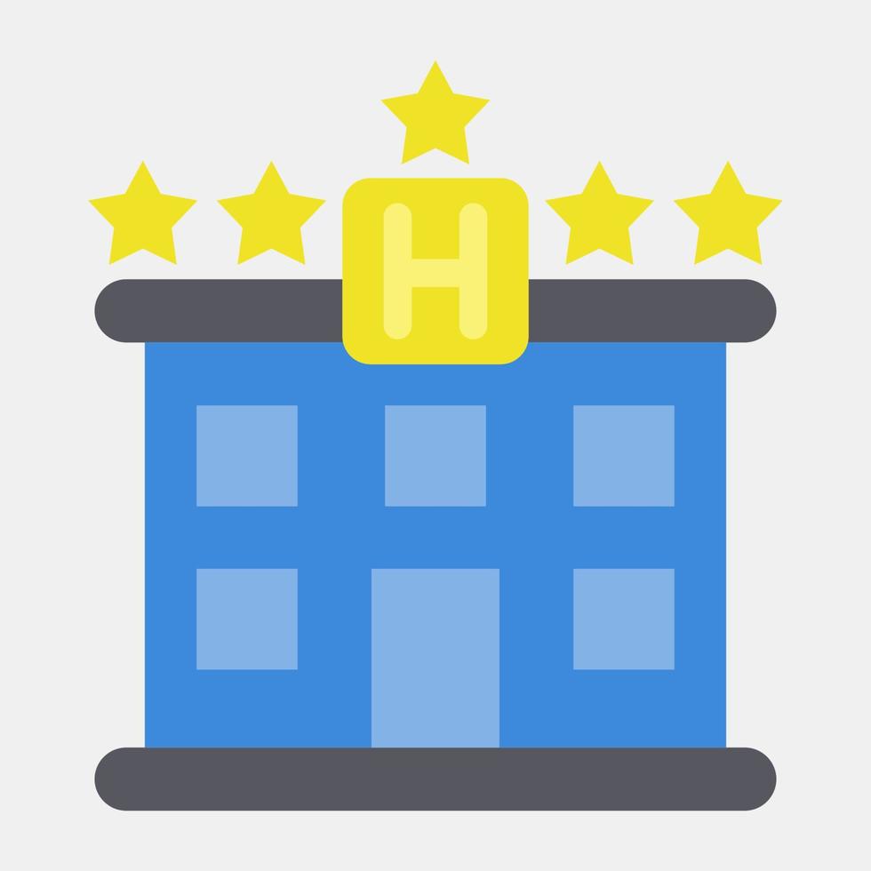 Icon hotel. Building elements. Icons in flat style. Good for prints, web, posters, logo, site plan, map, infographics, etc. vector