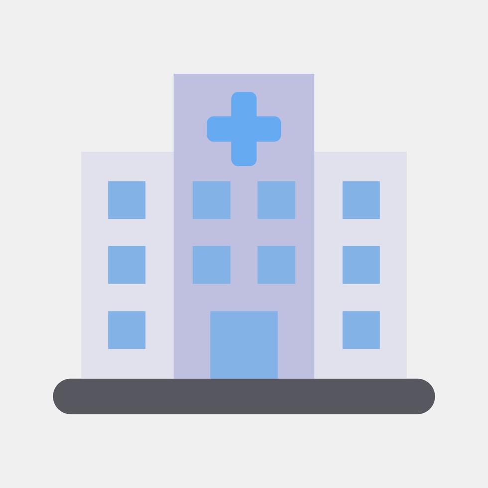 Icon hospital. Building elements. Icons in flat style. Good for prints, web, posters, logo, site plan, map, infographics, etc. vector