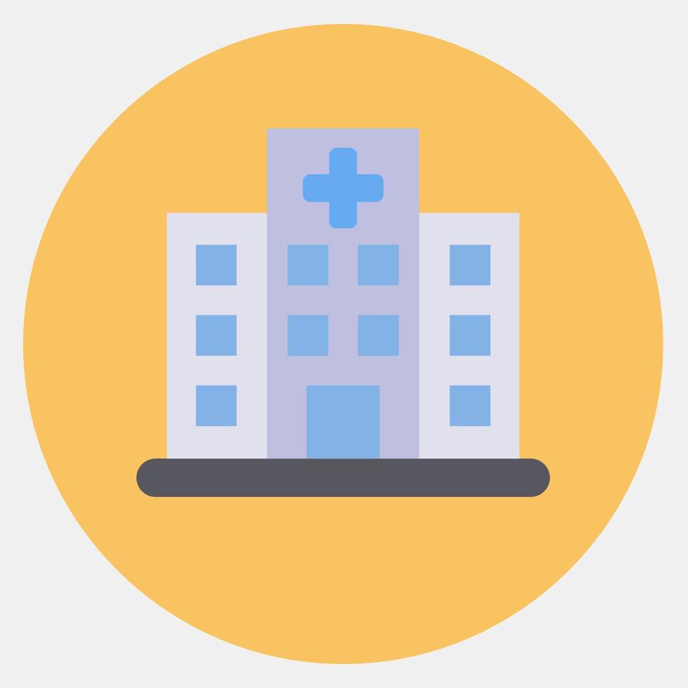 Icon hospital. Building elements. Icons in color mate style. Good for prints, web, posters, logo, site plan, map, infographics, etc. vector