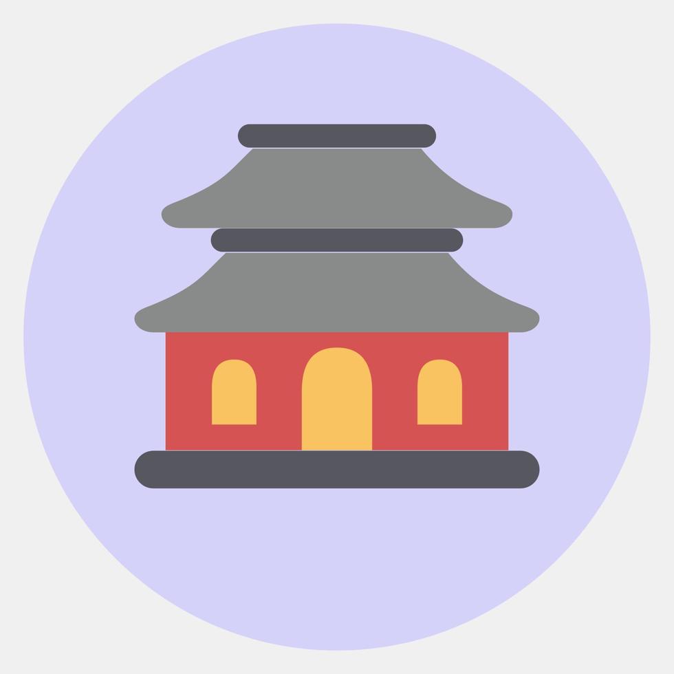 Icon pagoda. Building elements. Icons in color mate style. Good for prints, web, posters, logo, site plan, map, infographics, etc. vector