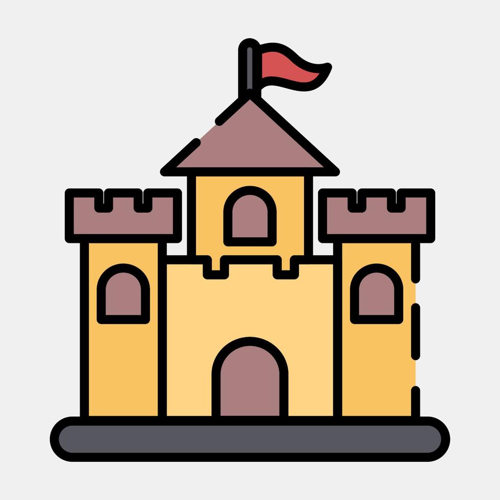 Icon castle. Building elements. Icons in filled line style. Good for prints, web, posters, logo, site plan, map, infographics, etc. vector