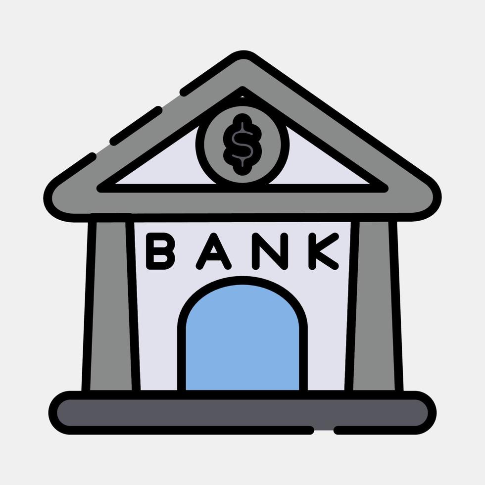 Icon bank. Building elements. Icons in filled line style. Good for prints, web, posters, logo, site plan, map, infographics, etc. vector