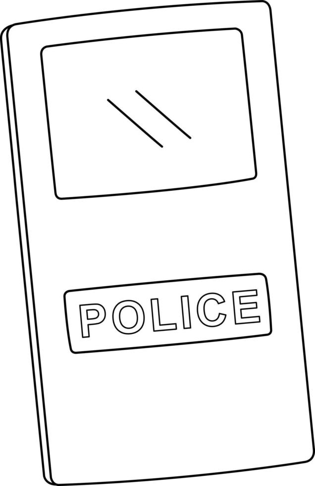 Police Riot Shield Isolated Coloring Page for Kids vector