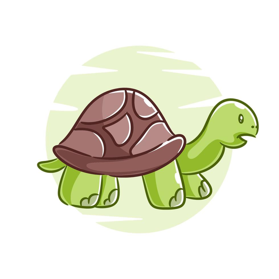 linda Tortuga animal dibujos animados diseño vector