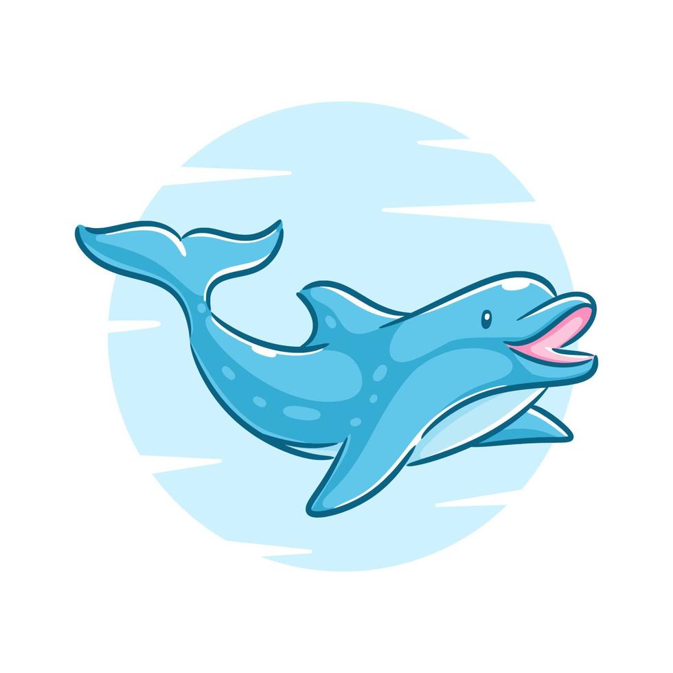 linda delfín animal dibujos animados diseño vector