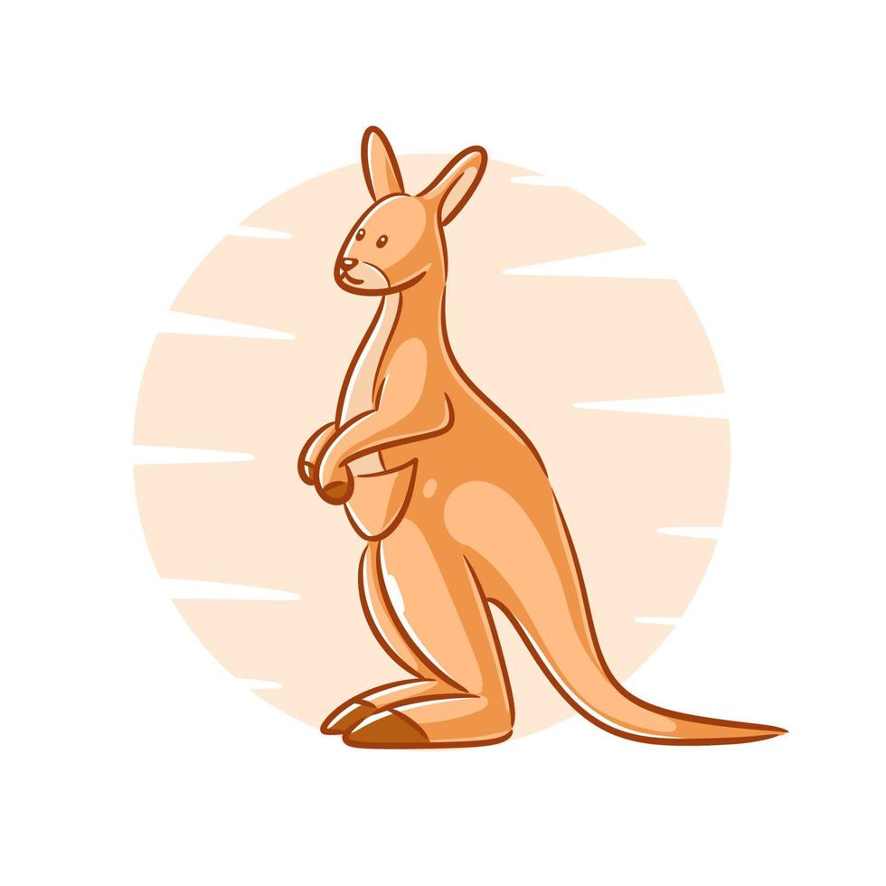 Cute kangaroo animal cartoon design vector