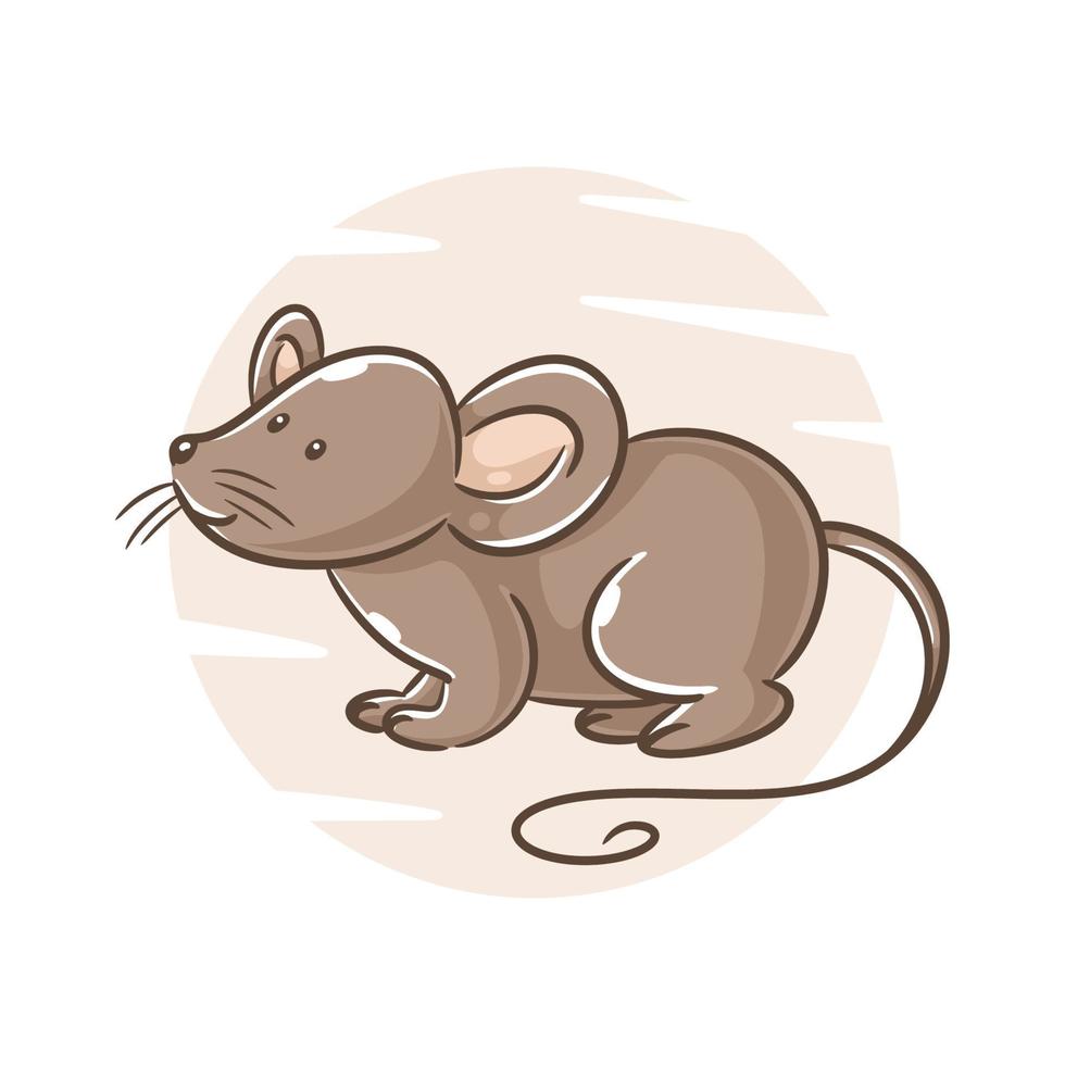 Cute mouse animal cartoon design vector