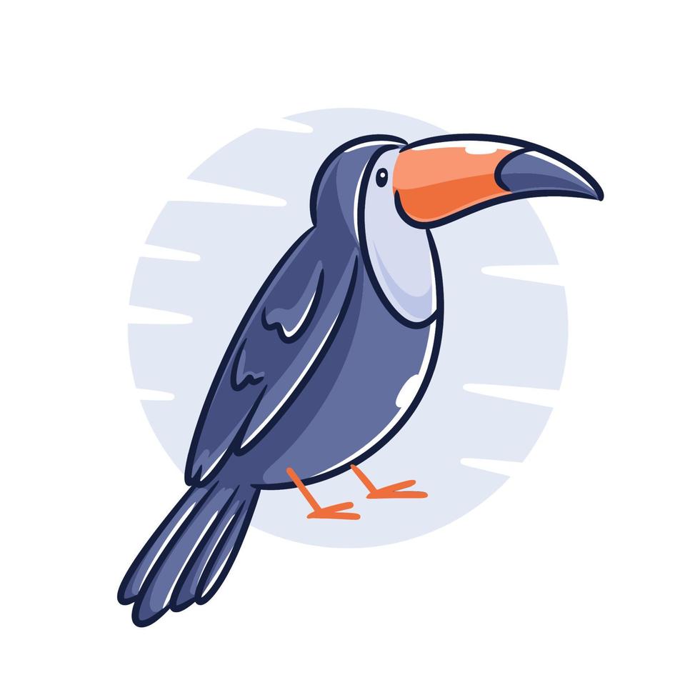 Cute toucan animal cartoon design vector