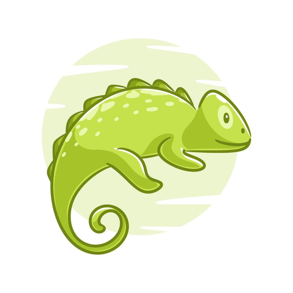Cute chameleon animal cartoon design vector