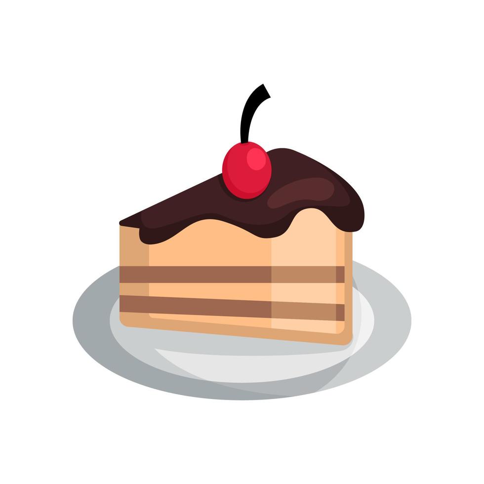 birthday cake slice icon illustration. Birthday icon element decoration vector