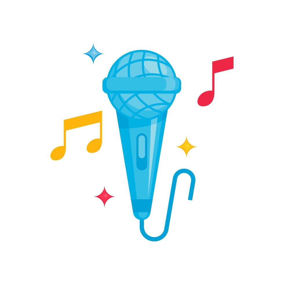 Singing icon illustration. Mic icon vector for decoration element