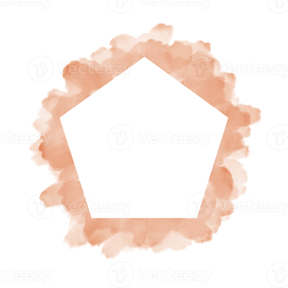 Set of hand painted watercolor pentagon on a white background, Vector soft watercolor splatter background, Watercolor abstract shape isolated on white background, Paint splash png