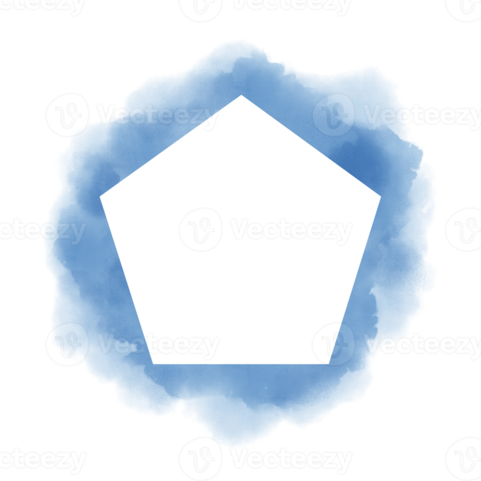 Set of hand painted watercolor pentagon on a white background, Vector soft watercolor splatter background, Watercolor abstract shape isolated on white background, Paint splash png