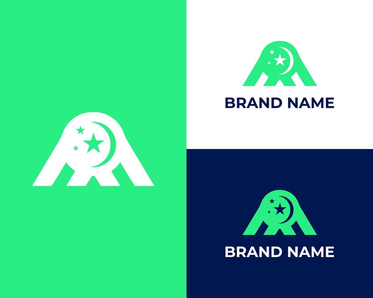 Abstract letter MP with star modern logo design for business logo vector