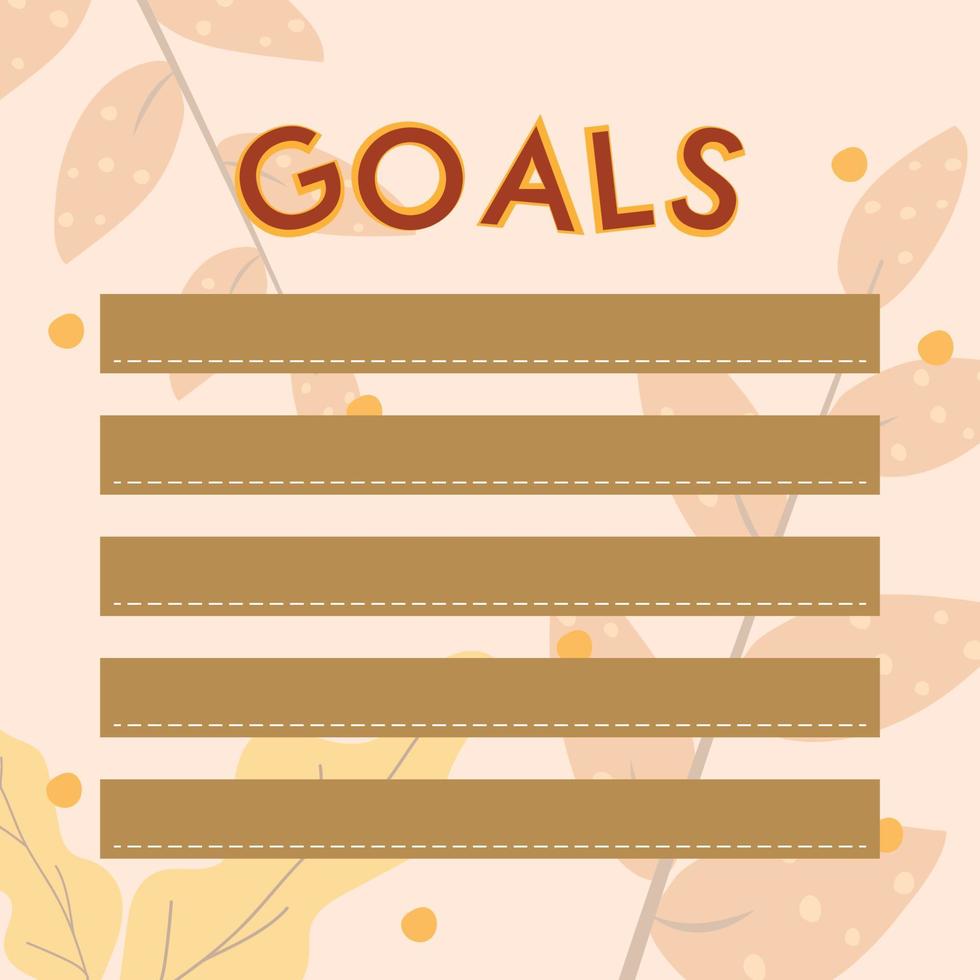 Bullet Journal Goal Planner Template To Do List vector