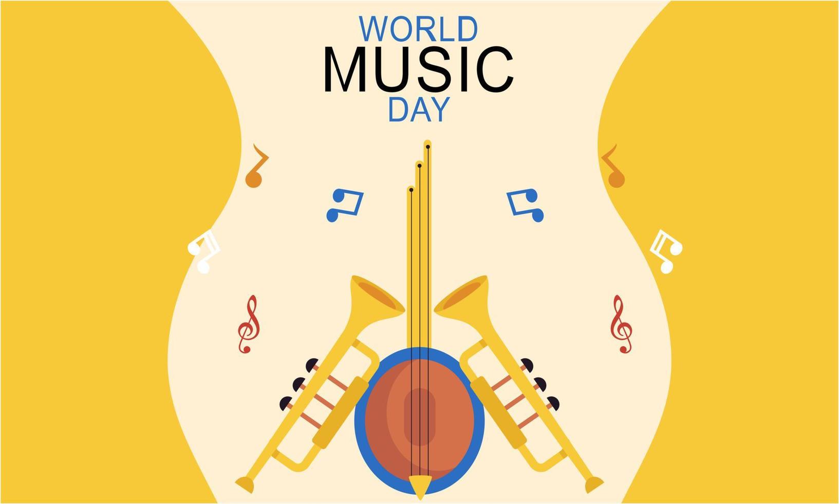 World music day with musical instruments vector