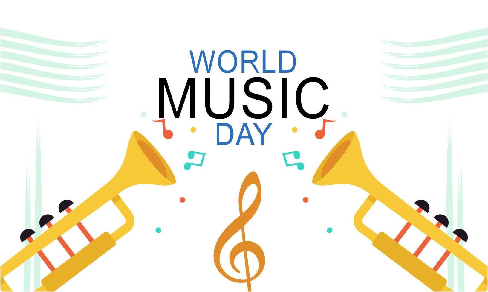 World music day with musical instruments vector