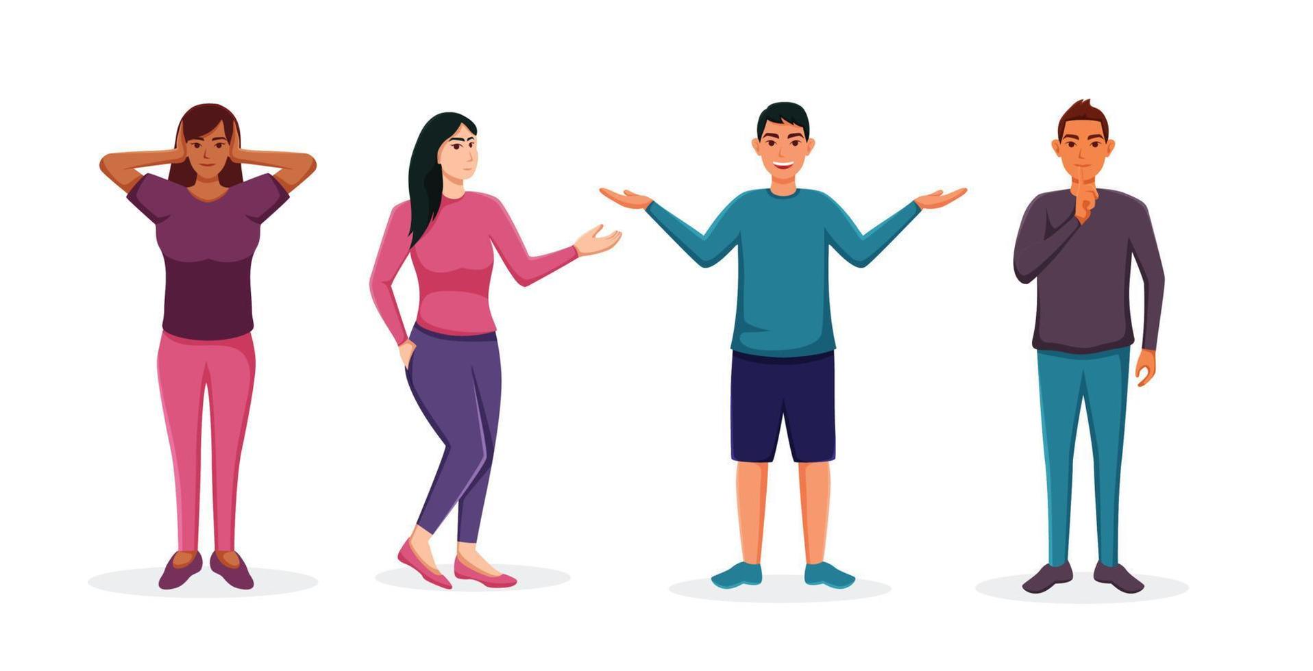 character people movement isolated vector illustration